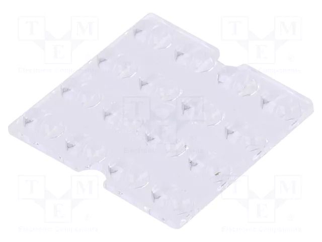 LED lens; square; plexiglass PMMA; transparent; Mounting: screw LEDIL C16220