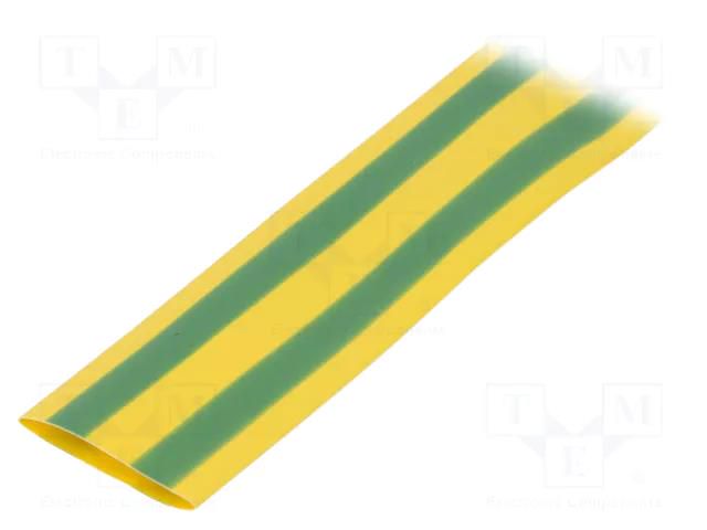 Heat shrink sleeve; glueless; 2: 1; 19.1mm; L: 1m; yellow-green CYG/KTG CB-HFT19.1/1M-YG