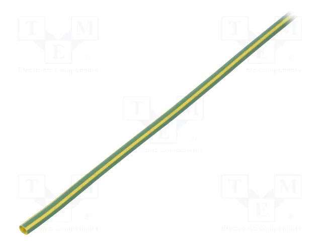 Heat shrink sleeve; glueless; 2: 1; 2.4mm; L: 1m; yellow-green CYG/KTG CB-HFT2.4/1M-YG