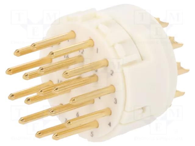 Connector: M23; contact insert; PIN: 17; male; soldering; 8A; 160V HARTING 09151172602