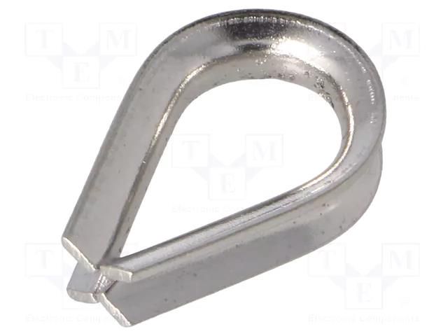 Thimble for rope; acid resistant steel A4; for rope; DIN 6899 KRAFTBERG KAUS-3-A4