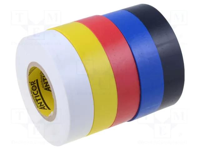 Tape: electrical insulating; W: 19mm; L: 18m; Thk: 0.18mm; PVC film ANTICOR ANC-200P-19-18-M