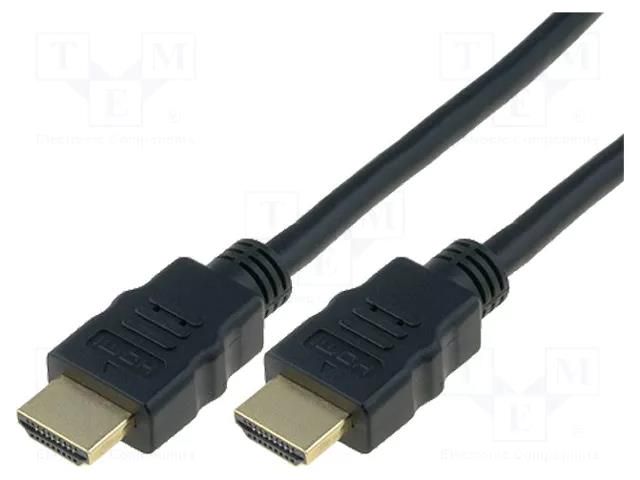 Cable; HDMI plug,both sides; PVC; 3m; black; HDMI 2.0; 30AWG DIGITUS AK-330107-030-S