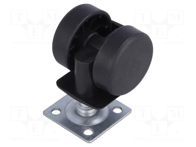Furniture wheel; Ø: 40mm; H: 44mm; torsional,with mounting plate COLSON JPN-040-P26X26