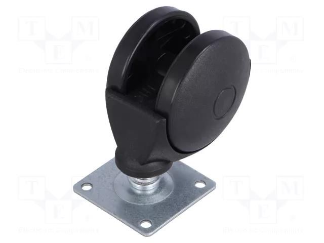 Furniture wheel; Ø: 50mm; H: 53mm; torsional,with mounting plate COLSON JPN-050-P32X32