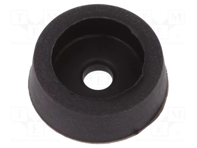 Foot; H: 5mm; black; ABS; Dim: Ø14mm; Ømount.hole: 2.9mm MASZCZYK KM-FI1-BK-ABS