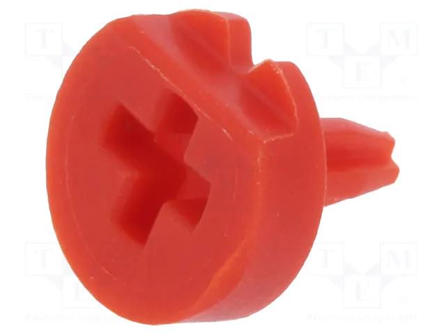 Knob; with pointer; red; Ø6.3mm; for mounting potentiometers ACP CA66030R