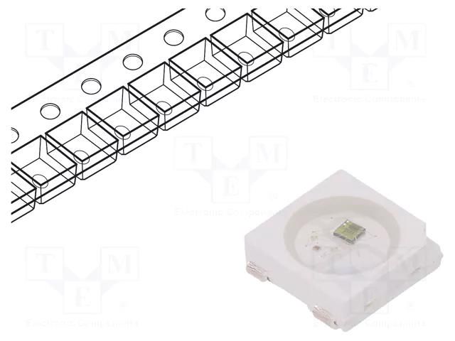 Programmable LED; RGB; SMD; 5050,PLCC4; 5x5x1.6mm; DMX 512 WORLDSEMI WS2812C