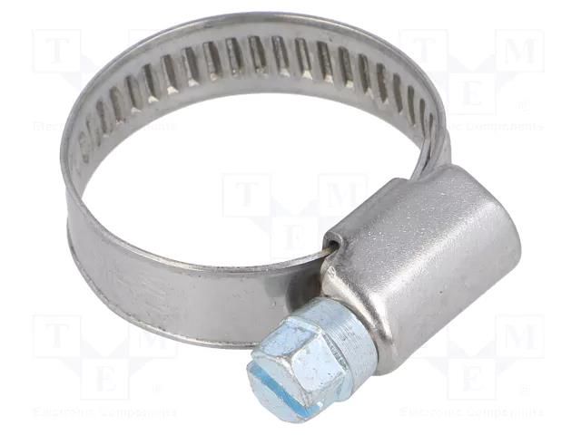 Worm gear clamp; W: 9mm; Clamping: 16÷27mm; chrome steel AISI 430 MPC INDUSTRIES MPC-D4016027