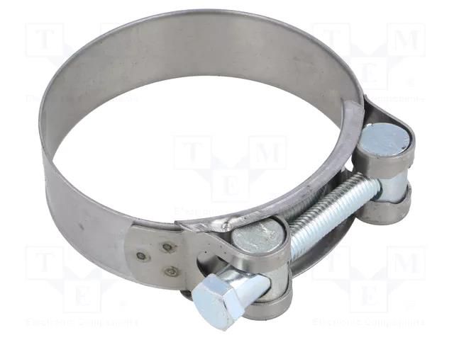 T-bolt clamp; W: 24mm; Clamping: 74÷79mm; chrome steel AISI 430; S MPC INDUSTRIES MPC-S2074