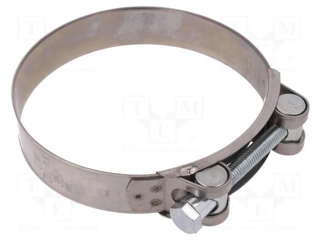 T-bolt clamp; W: 24mm; Clamping: 104÷112mm; chrome steel AISI 430 MPC INDUSTRIES MPC-S2104