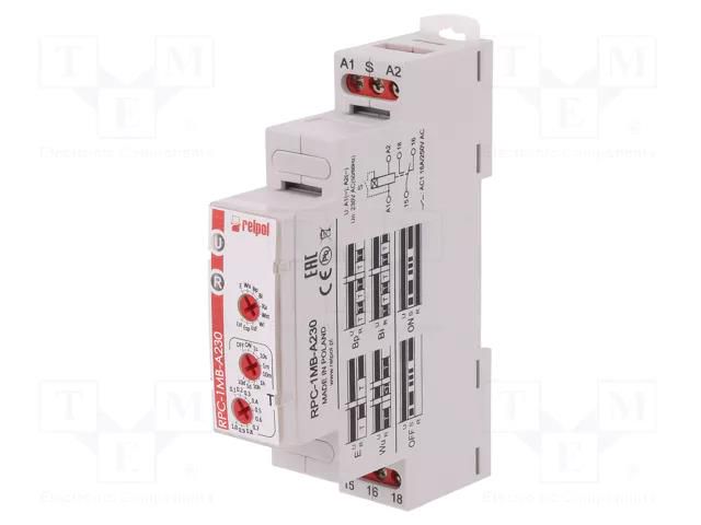 Timer; 1s÷10days; SPDT; 250VAC/16A,24VDC/16A; Usup: 230VAC; RPC RELPOL RPC-1MB-A230