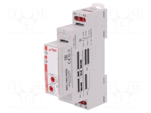 Timer; 1s÷10days; SPDT; 250VAC/16A,24VDC/16A; Usup: 230VAC; RPC RELPOL RPC-1WU-A230