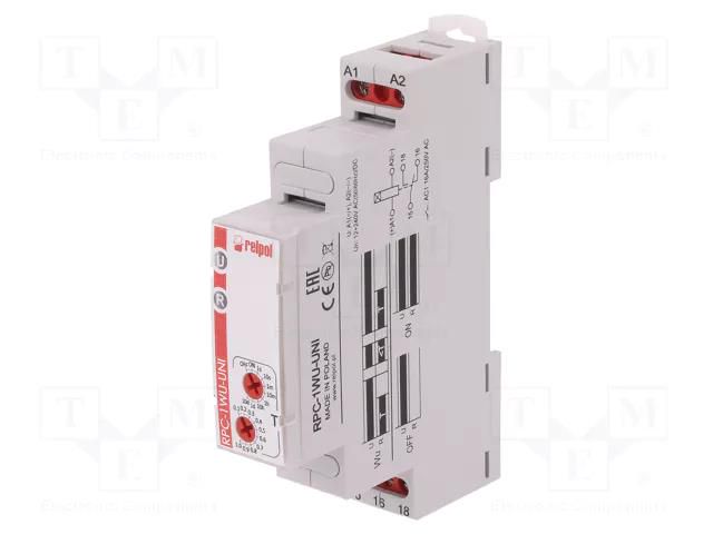 Timer; 1s÷10days; SPDT; 250VAC/16A,24VDC/16A; Usup: 12÷240VAC RELPOL RPC-1WU-UNI