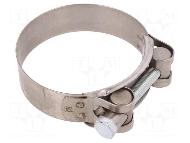 T-bolt clamp; W: 24mm; Clamping: 74÷79mm; chrome steel AISI 430; S MPC INDUSTRIES MPC-S4074