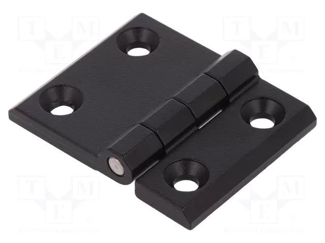 Hinge; Width: 63mm; zinc and aluminium alloy; black; H: 50mm RST ROZTOCZE 3.509.02