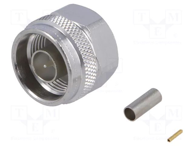 Connector: N; plug; male; straight; 50Ω; crimped; for cable; PTFE TELEGÄRTNER J01020A0103