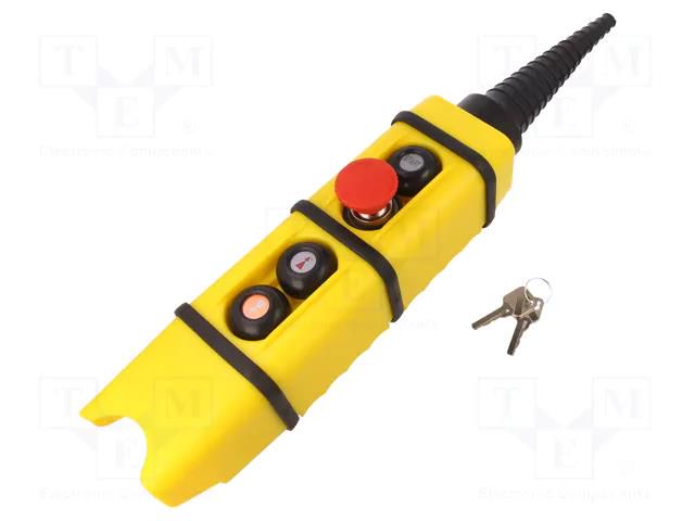 Control cassette; KS; No.of butt: 4; mushroom,round,convex; IP65 PROMET KS2-1-2-25S35