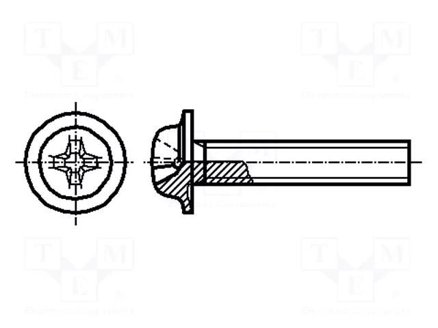 Screw; with flange; M5x16; 0.8; Head: button; Phillips; PH2; steel BOSSARD B5X16/BN4825