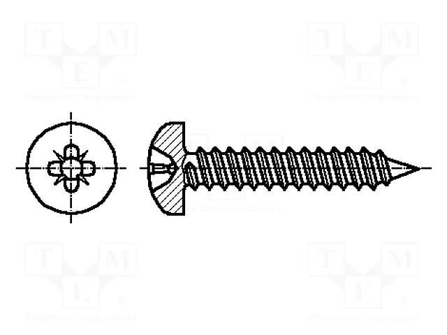 Screw; 4.8x32; Head: cheese head; Pozidriv; PZ2; steel; zinc BOSSARD B4.8X32/BN14064