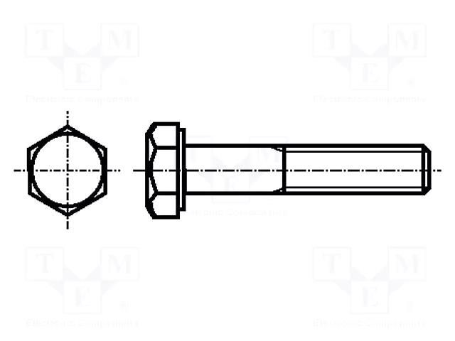 Screw; M5x60; 0.8; Head: hexagonal; steel; zinc; DIN 931; ISO 4014 BOSSARD B5X60/BN57