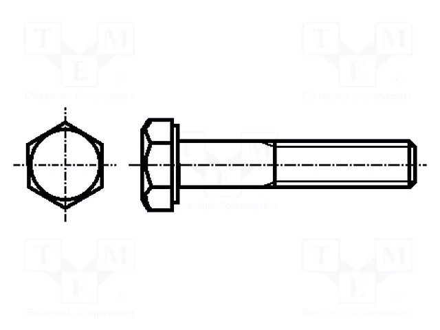 Screw; M5x50; 0.8; Head: hexagonal; steel; zinc; DIN 931; ISO 4014 BOSSARD B5X50/BN57
