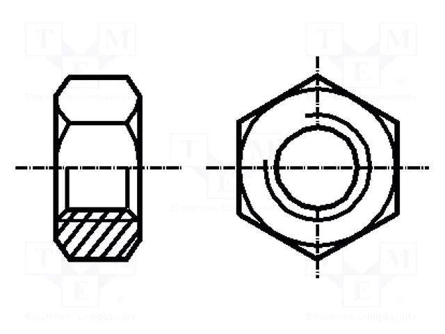 Nut; hexagonal; M1,6; 0.35; steel; Plating: zinc; H: 1.3mm; 3.2mm BOSSARD B1.6/BN109