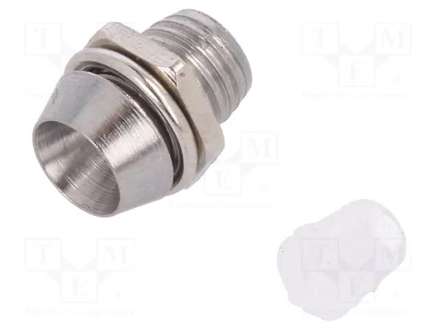 LED holder; 3mm; chromium; metal; concave; with plastic plug OPTOSUPPLY OSM6-X