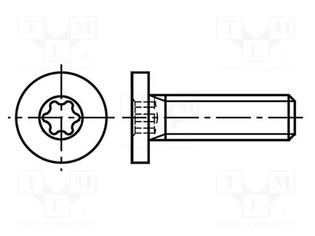 Screw; M6x16; 1; Head: cheese head; Torx®; TX20; A2 stainless steel BOSSARD B6X16/BN20146