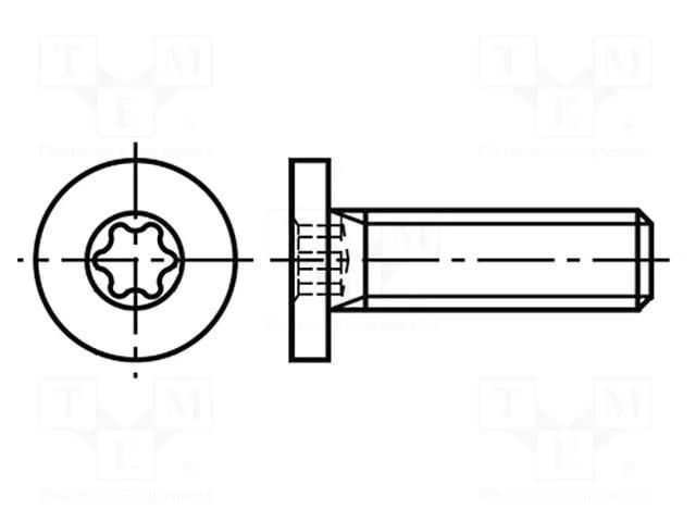 Screw; M3x8; 0.5; Head: cheese head; Torx®; TX08 BOSSARD B3X8/BN20146