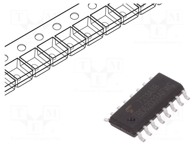 IC: driver; transistor array; PSOP16; 0.5A; 2÷50V; Ch: 7; Uin: 0÷25V TOSHIBA TBD62003AFWG