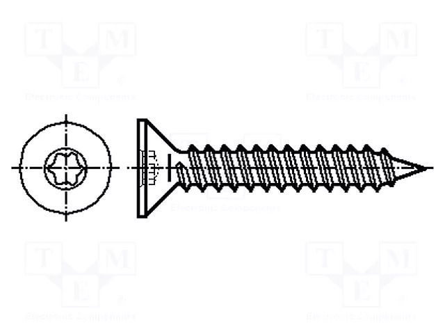 Screw; for metal; 2.9x25; Head: countersunk; Torx®; TX10; zinc BOSSARD B2.9X25/BN11255