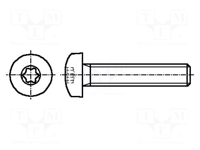 Screw; M5x16; 0.8; Head: button; Torx®; TX25; ISO 14583 BOSSARD B5X16/BN20038