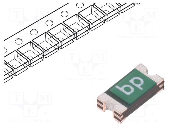 Fuse: PTC polymer; 750mA; Imax: 100A; SMD; 0ZCJ; 1206 BEL FUSE 0ZCJ0075AF2E