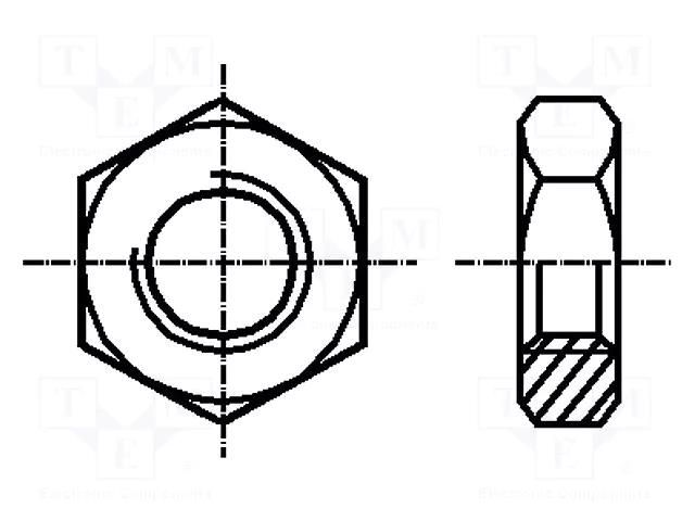 Nut; hexagonal; M8; 1.25; steel; Plating: zinc; 13mm; BN 124 BOSSARD B8/BN124