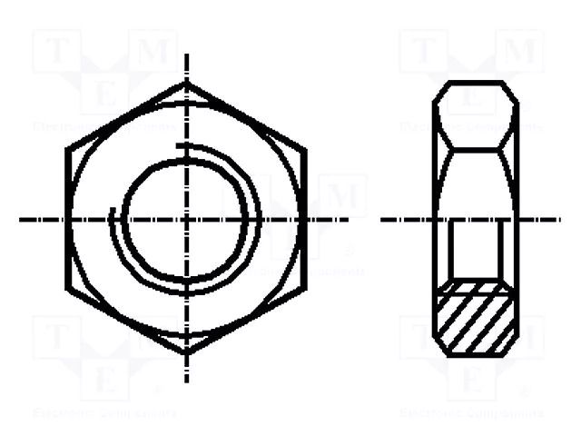 Nut; hexagonal; M2,5; 0.45; steel; Plating: zinc; 5mm; BN 124 BOSSARD B2.5/BN124
