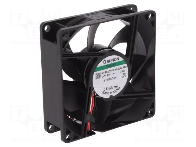Fan: DC; axial; 12VDC; 80x80x25mm; 69.29m3/h; 33dBA; Vapo; 3200rpm SUNON MF80251V1-F99-A