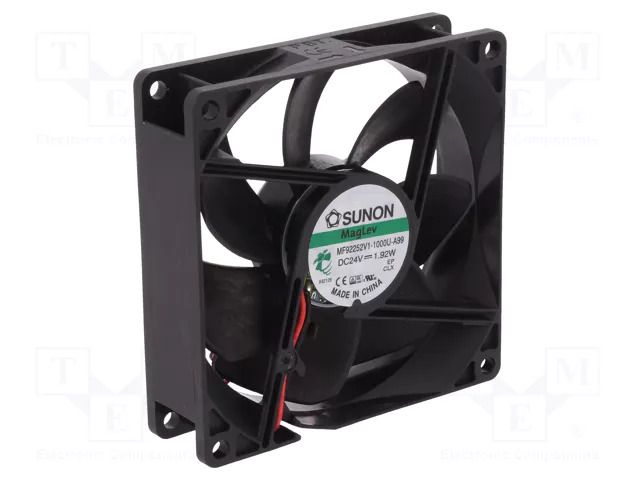 Fan: DC; axial; 24VDC; 92x92x25mm; 87.04m3/h; 34dBA; Vapo; 3000rpm SUNON MF92252V1-A99-A