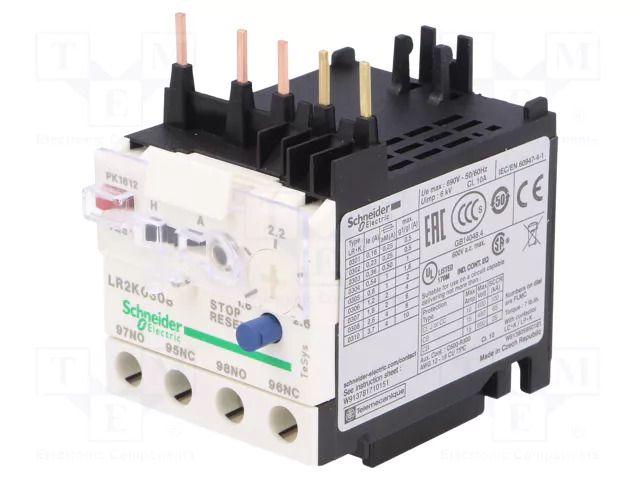 Thermal relay; Auxiliary contacts: NO + NC; 1.8÷2.6A; -20÷55°C SCHNEIDER ELECTRIC LR2K0308