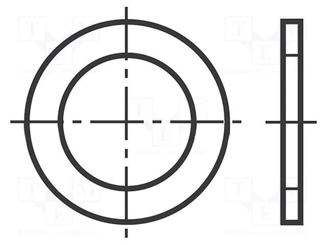 Washer; round; M12; D=15.5mm; fiber; DIN 7603A; BN 449 BOSSARD B12/BN449