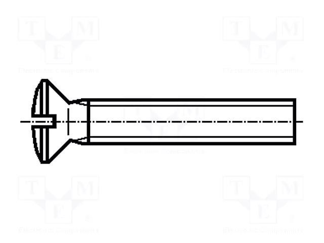 Screw; M4x10; 0.7; Head: countersunk; slotted; 1mm; steel; zinc BOSSARD B4X10/BN368