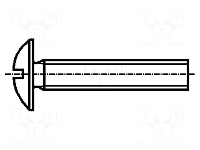 Screw; M3x5; 0.5; Head: button; slotted; 0.8mm; A2 stainless steel BOSSARD B3X5/BN500