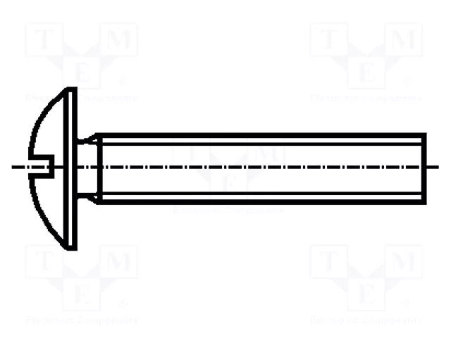 Screw; M8x45; 1.25; Head: button; slotted; 1.8mm; steel BOSSARD B8X45/BN354