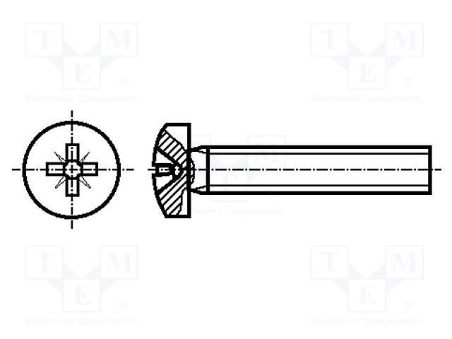 Screw; M4x10; Head: cheese head; Pozidriv; PZ2; A2 stainless steel BOSSARD B4X10/BN81882