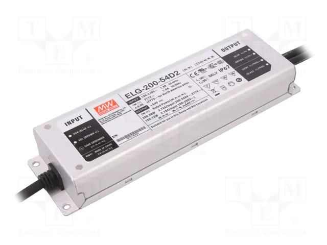 Power supply: switching; LED; 200.88W; 54VDC; 3.72A; 100÷305VAC MEAN WELL ELG-200-54D2