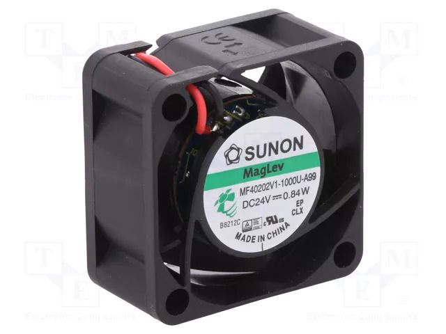 Fan: DC; axial; 24VDC; 40x40x20mm; 15.04m3/h; 25.5dBA; Vapo; 7000rpm SUNON MF40202V1-A99-A