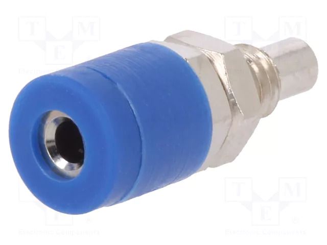 Connector: 2mm banana; socket; 10A; 33VAC; 70VDC; blue; soldered SCHÜTZINGER IBU2011NI-BL