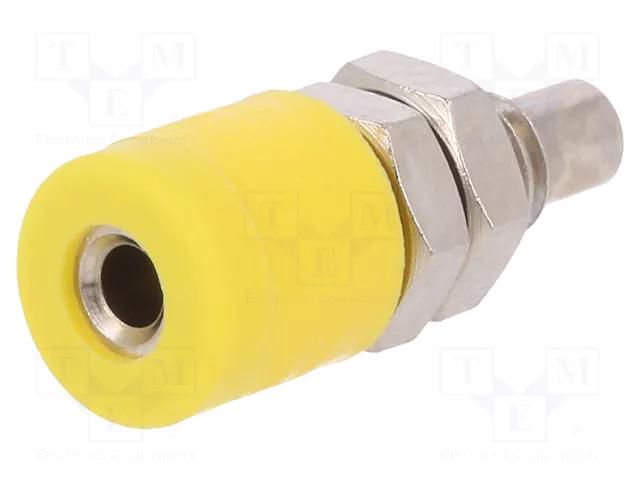 Connector: 2mm banana; socket; 10A; 33VAC; 70VDC; yellow; soldered SCHÜTZINGER IBU2011NI-GE