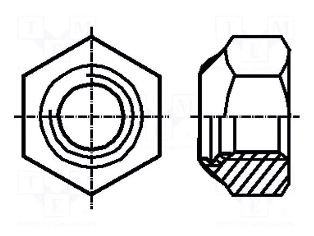 Nut; hexagonal; M5; 0.8; steel; Plating: zinc; 8mm; BN 161; DIN 985 BOSSARD B5/BN161