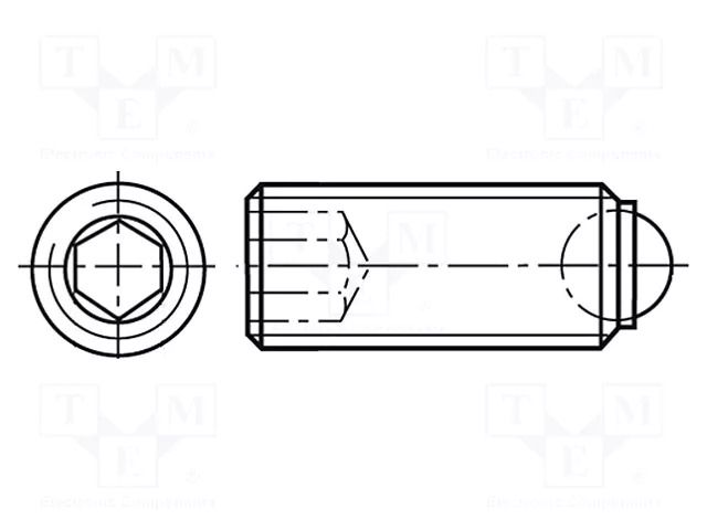 Ball latch; steel; BN 20214; Thread: M8; 11mm BOSSARD B8X11/BN20214